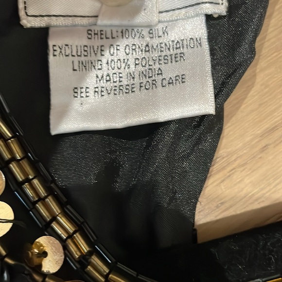 J.M.C Silk Vintage Stunning Black & Gold Beaded Sequin Sexy Evening Gown Size XL - Picture 8 of 11